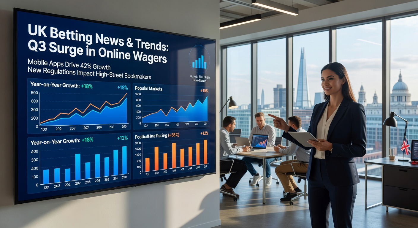 Digital gambling interface showing real-time odds and mobile betting apps on a smartphone screen, highlighting tech-driven trends in the UK market