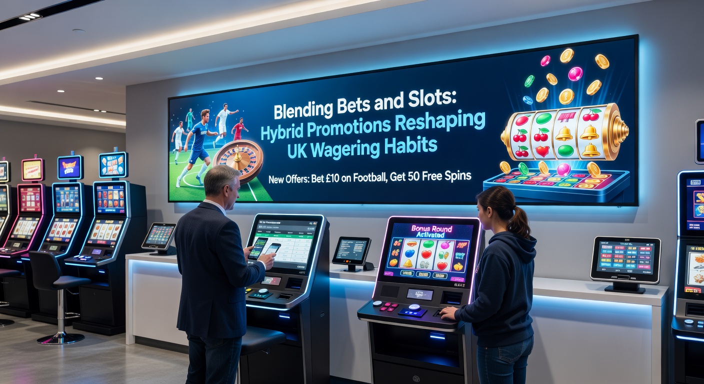 Infographic illustrating the growth of hybrid bet-slot promotions in the UK market from 2024 to 2026, with rising player engagement stats