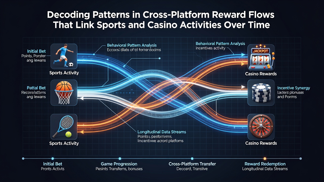 Chart displaying longitudinal trends in reward redemptions linking sports betting accounts to casino game participation over multiple quarters