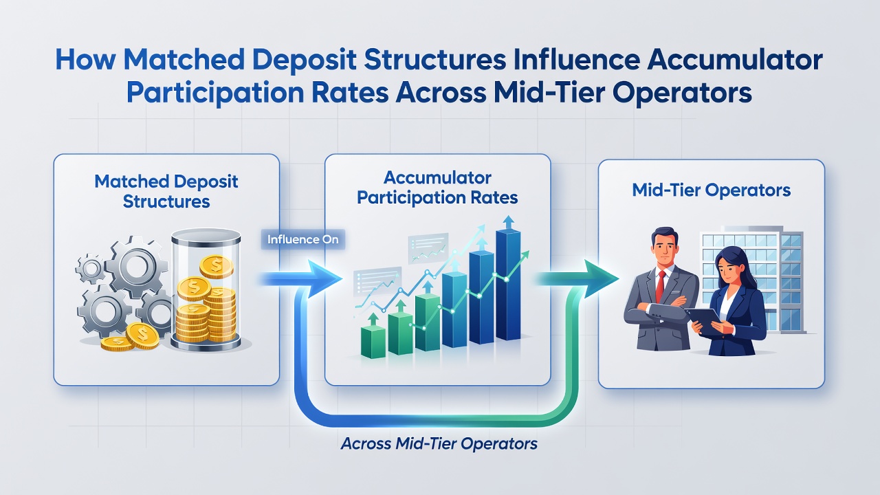Infographic showing deposit match tiers and their correlation with accumulator bet volumes across mid-tier platforms