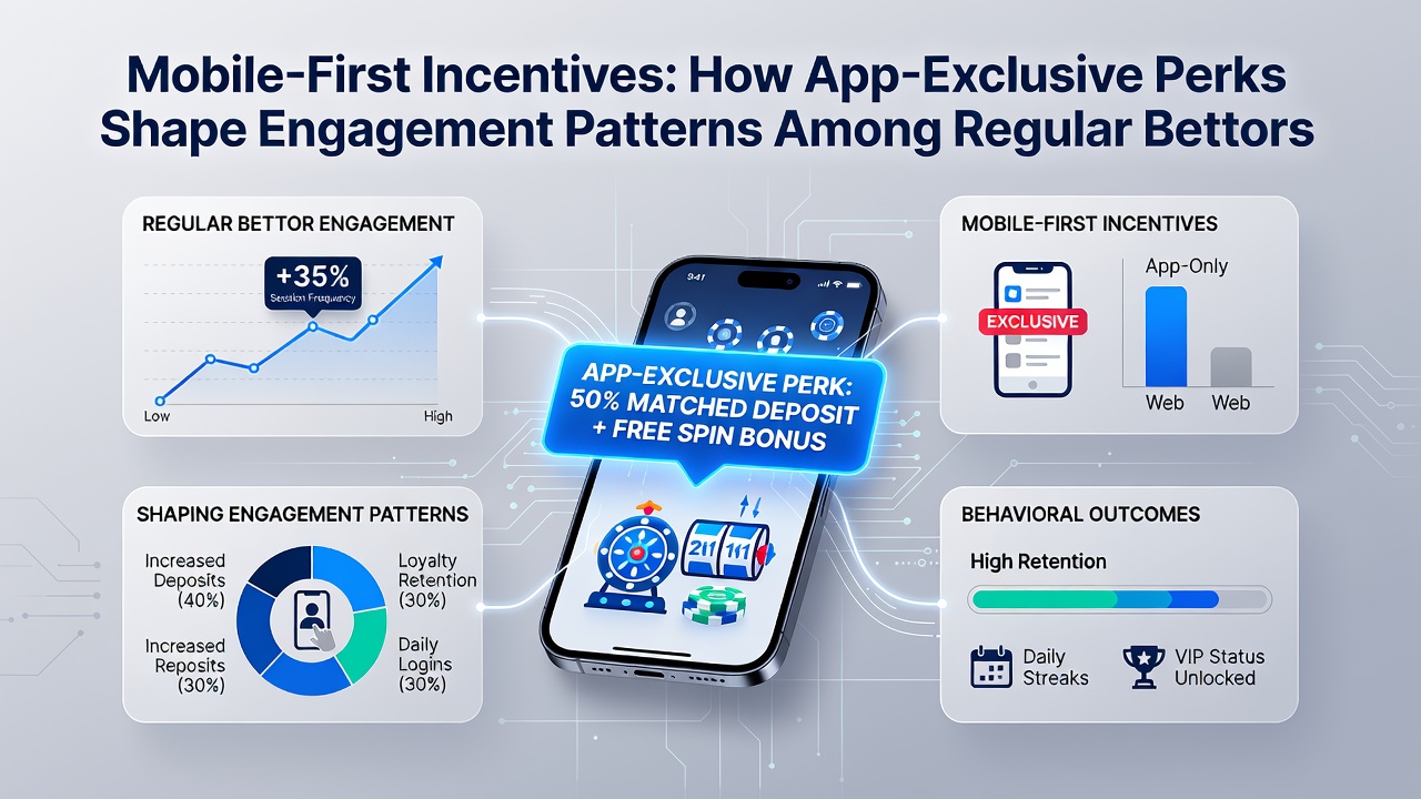 Mobile betting app interface showing exclusive perks and rewards for regular users
