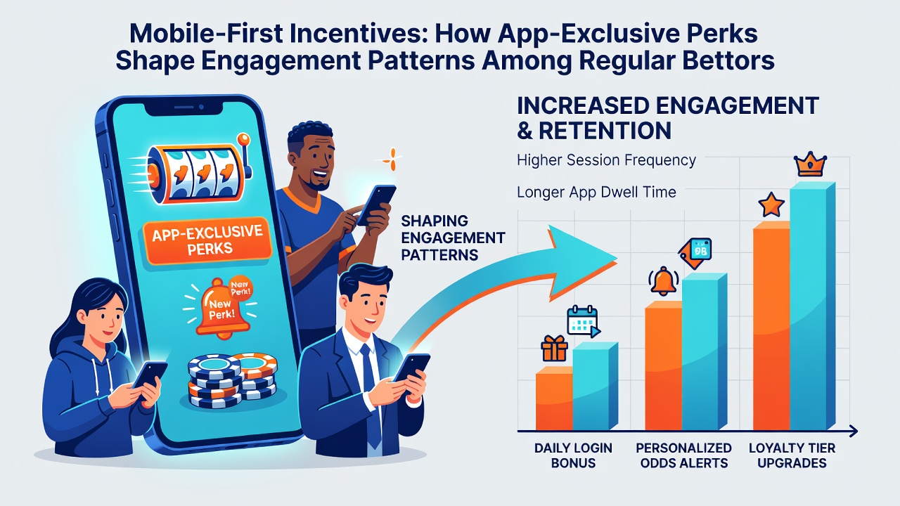 Data visualization of bettor engagement patterns influenced by mobile app rewards