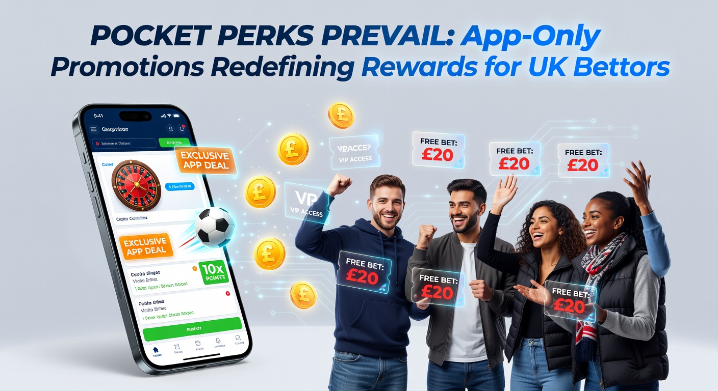 Smartphone displaying a betting app with exclusive app-only promotion banners highlighting free bets and boosted odds for UK users