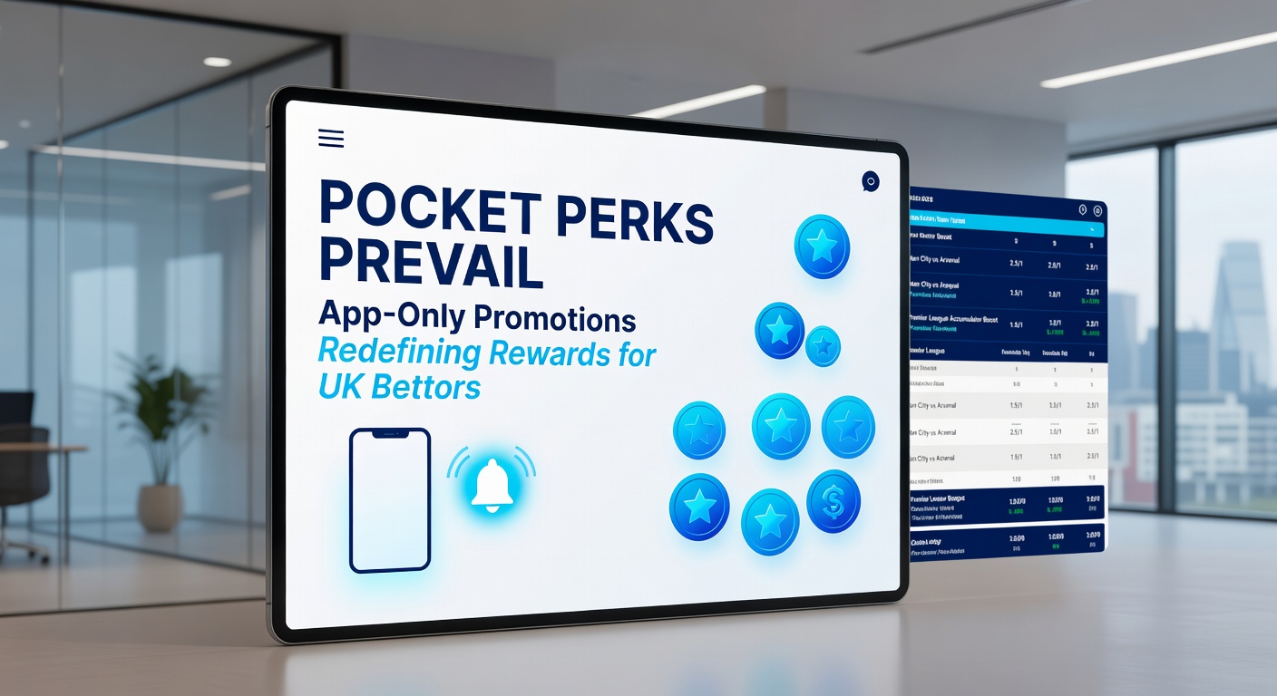 UK bettor using a betting app on a phone during a live football match, with app-only free bet notification popping up on screen