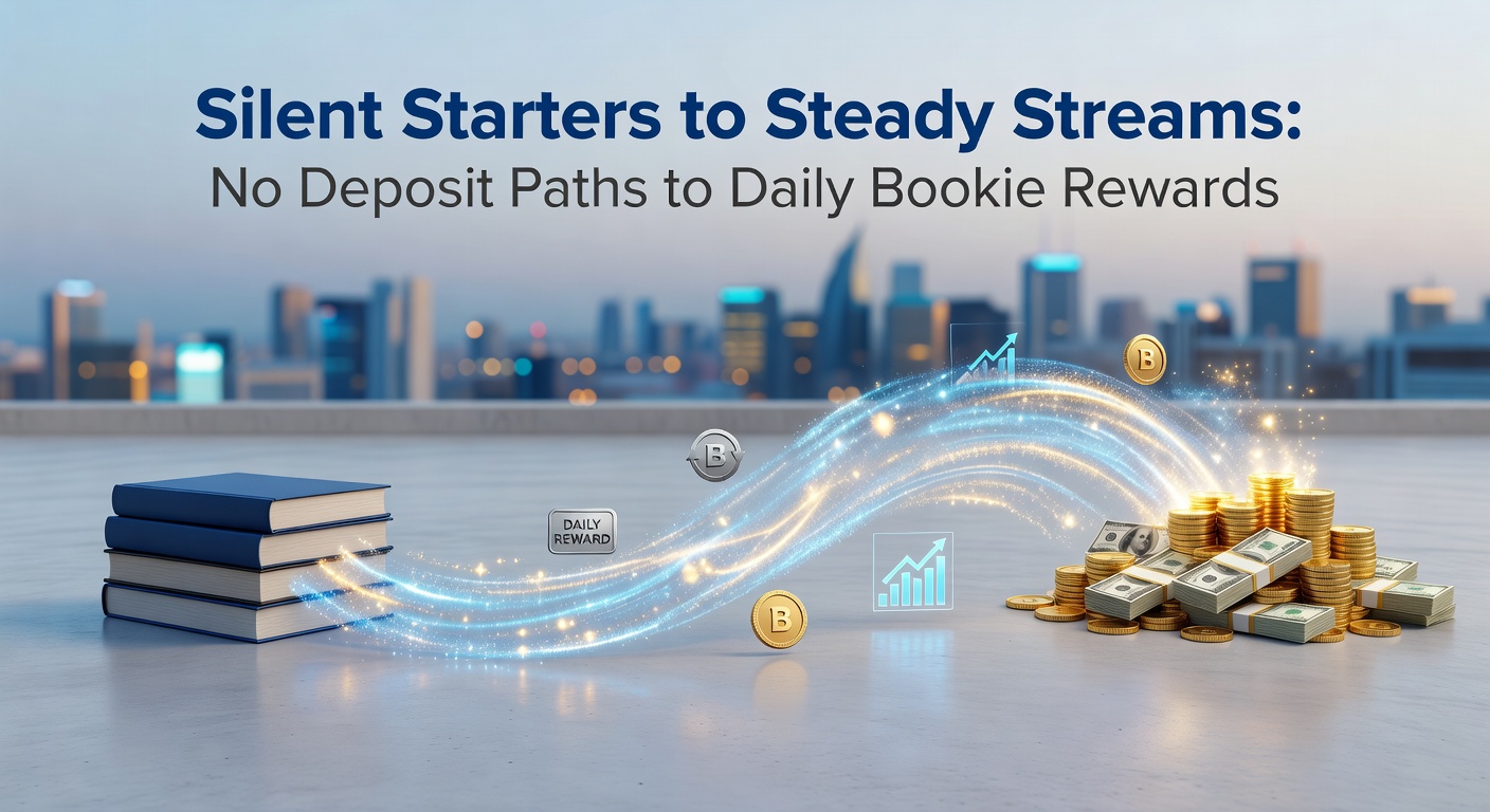 Illustration of reward ladder from no-deposit free bet to flowing daily bonus streams on a betting dashboard