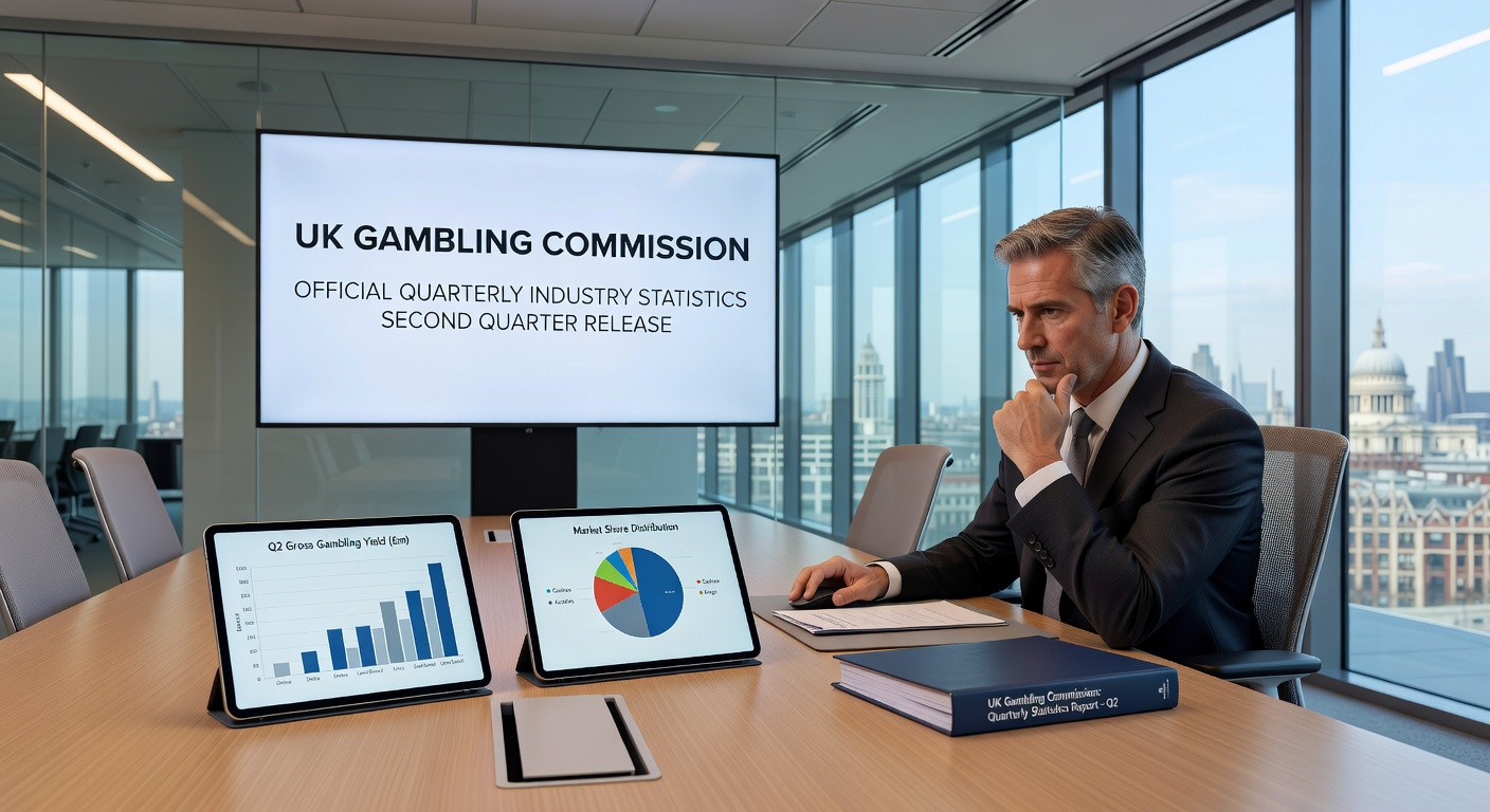 Digital dashboard displaying remote gambling stats with rising trend lines for betting and casino GGY in Q2